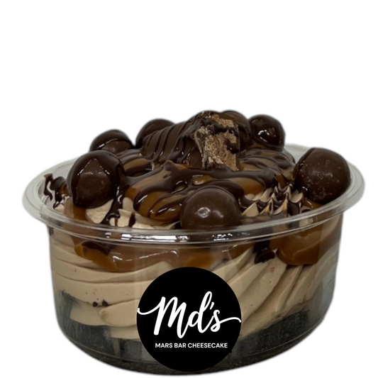 Mars bar cheesecake tubs - Mama’s Desserts