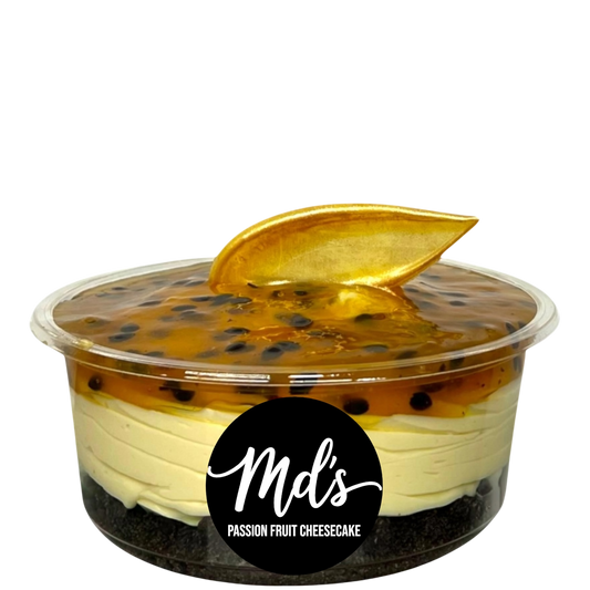 Passionfruit cheesecake tubs - Mama’s Desserts