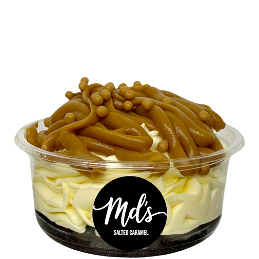 Salted caramel cheesecake tubs - Mama’s Desserts