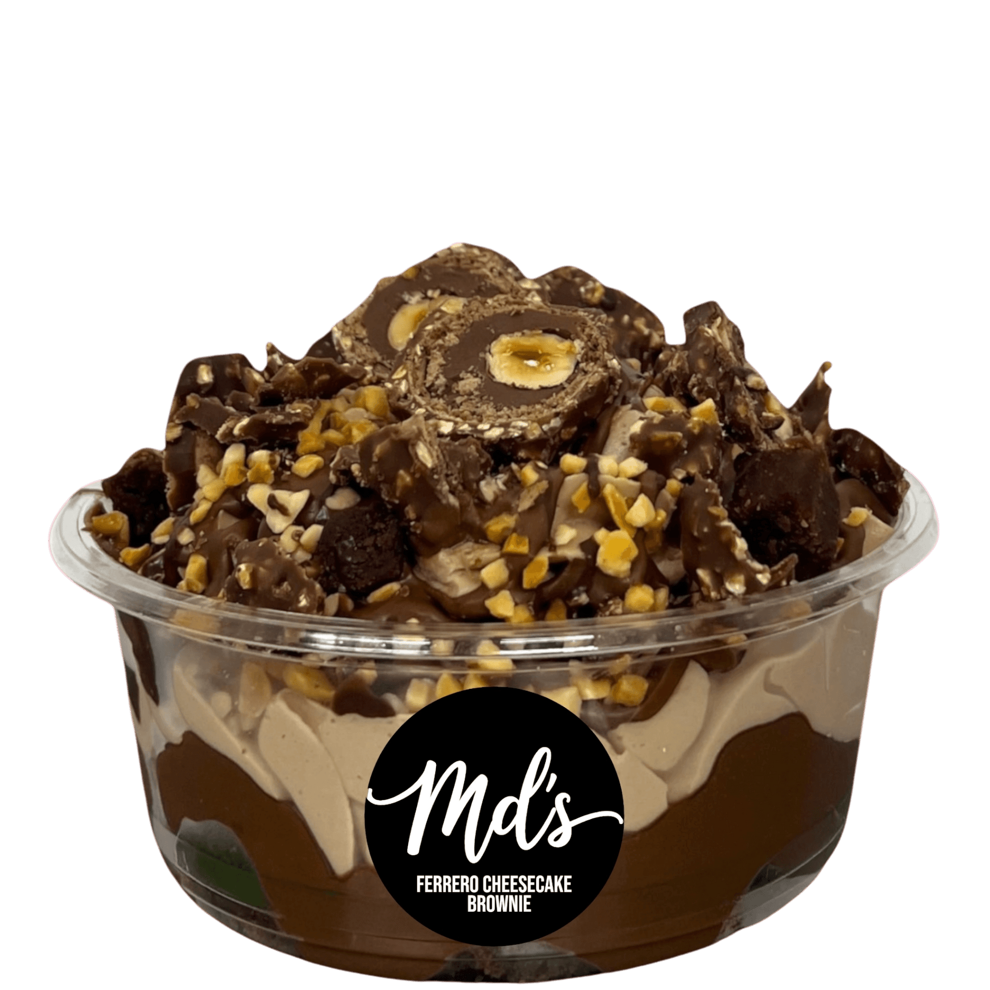 Ferrero + Nutella cheesecake brownie tubs - Mama’s Desserts